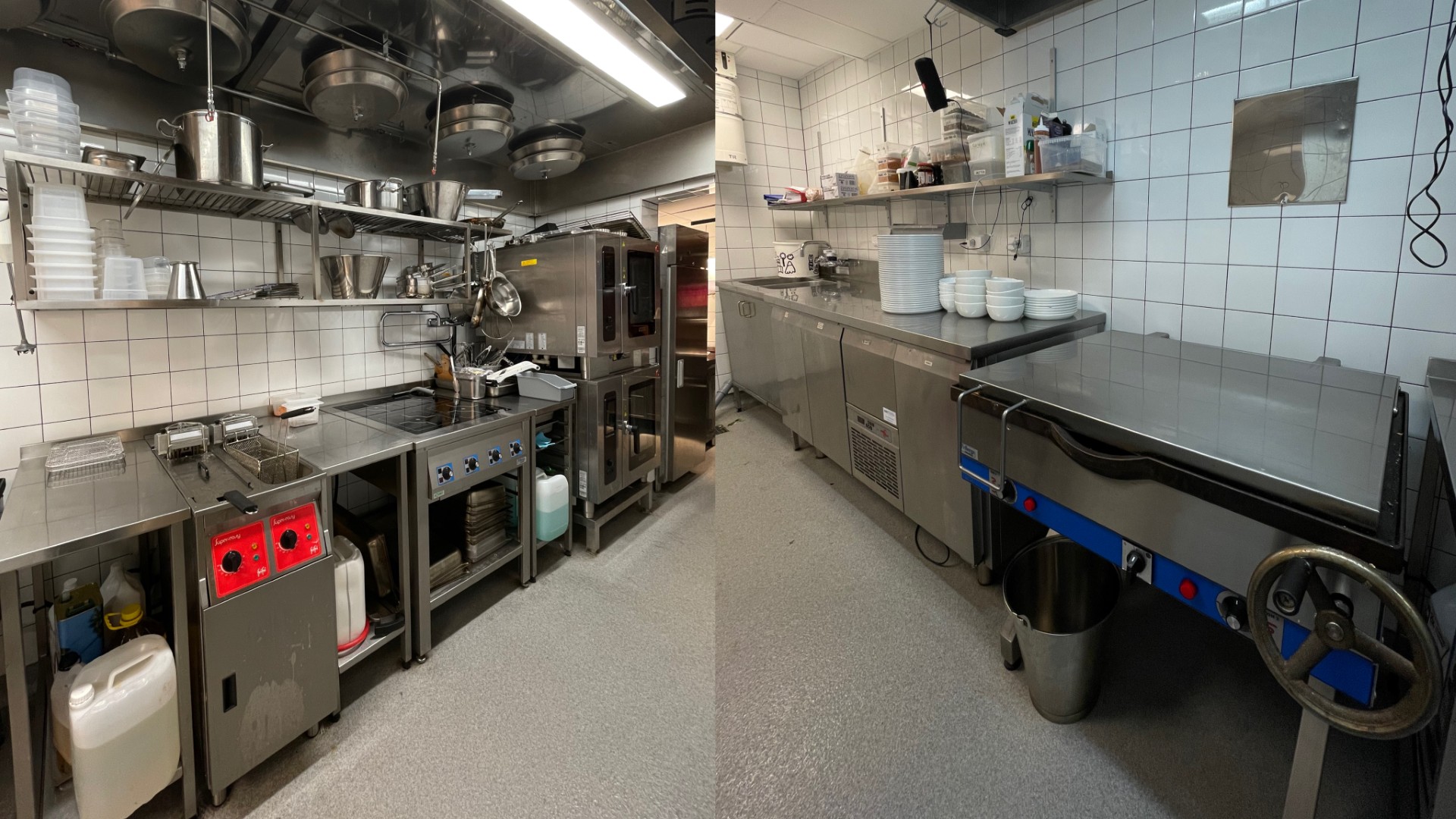 Restaurangkök och lucka hos Lykke